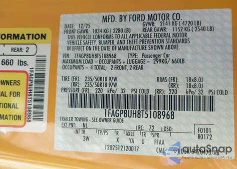 2026 Ford Mustang Ecoboost Premium z USA, uszkodzony, nr VIN 1FAGP8UH8T5108968